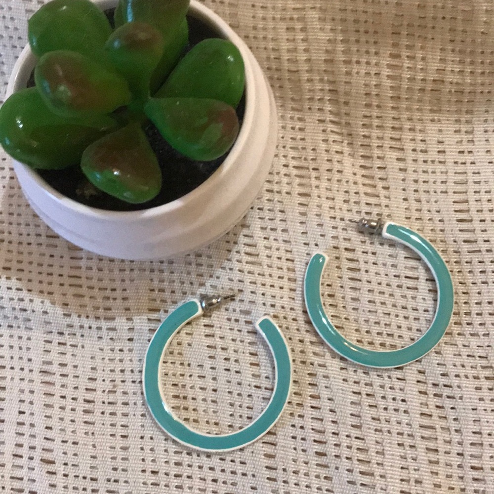 💚Green & White earrings